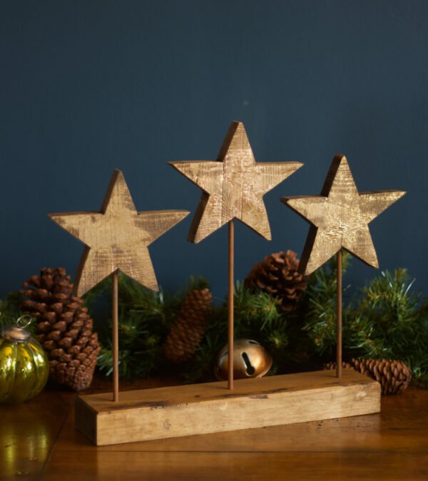 A set of 3 Floating Wooden Stars