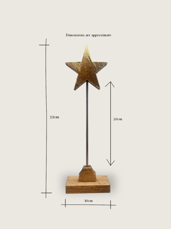 Floating star decoration with product dimensions