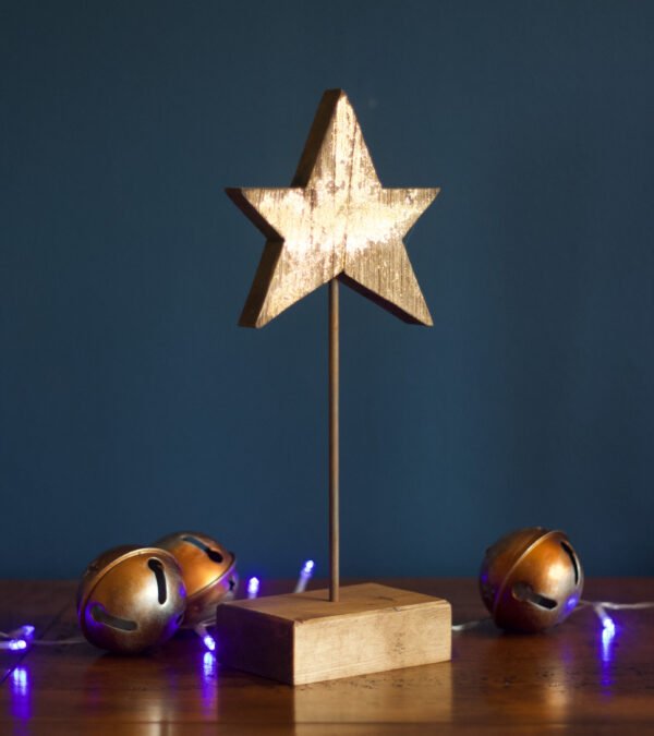 A Floating Wooden Star Ornament