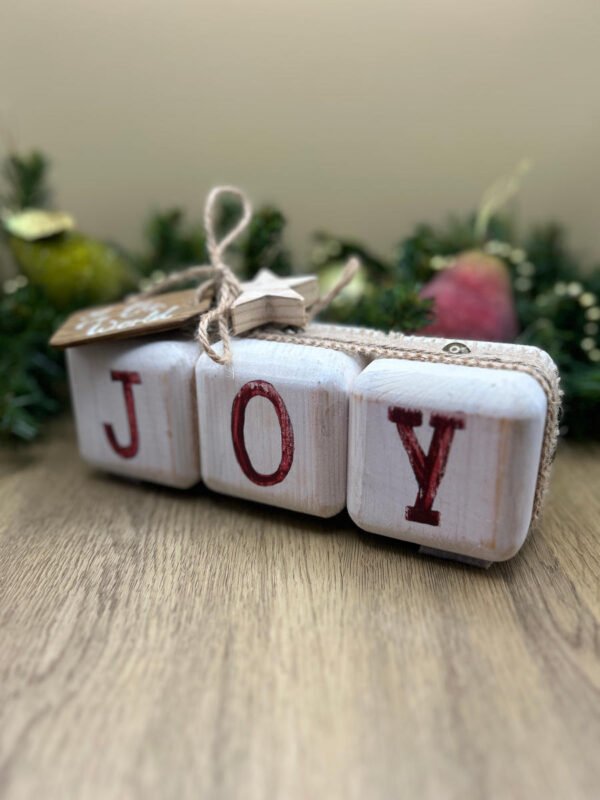 A joy to the world block style christmas decoration