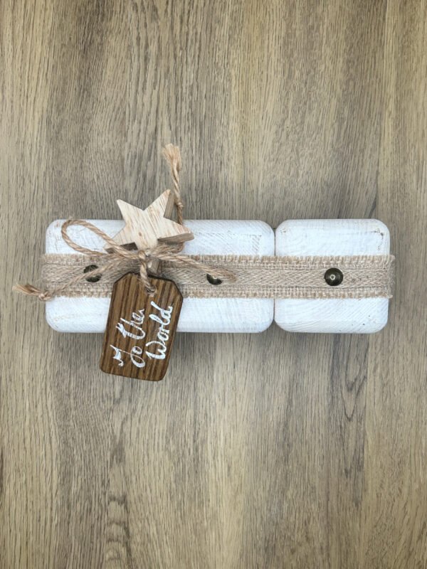 A joy to the world block style christmas decoration