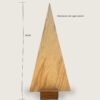Contemporary tree ornament with product dimensions.