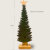 A carved christmas tree decoration with dimensions
