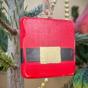 an hanging tree decoration representing Santa's Belly