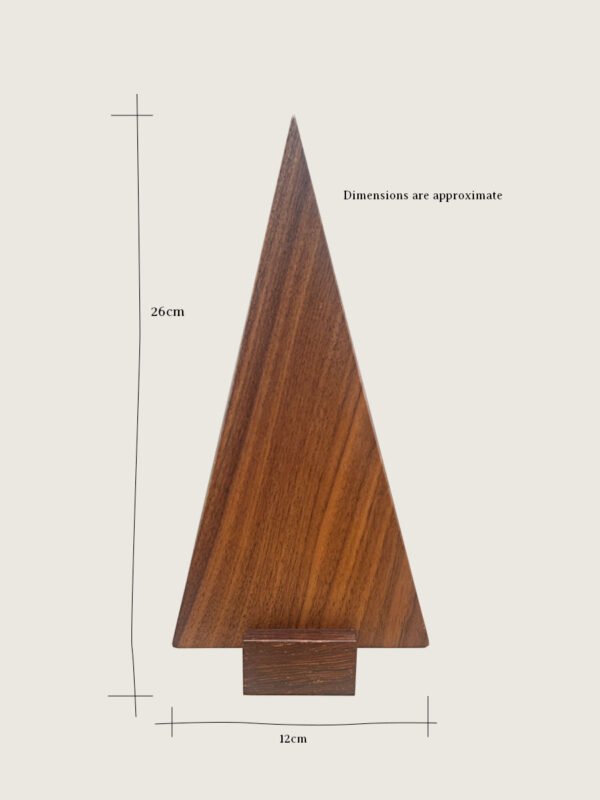 Contemporary tree decoration with product dimensions