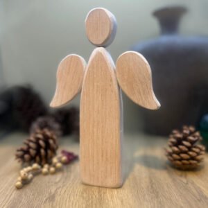 A wooden angel christmas decoration