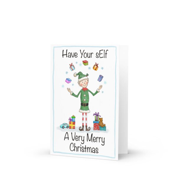 Juggling Elf Greeting card